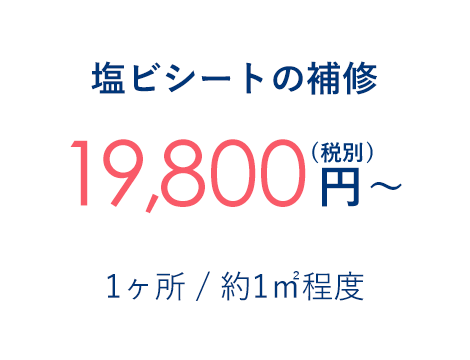 塩ビシートの補修 19,800円～